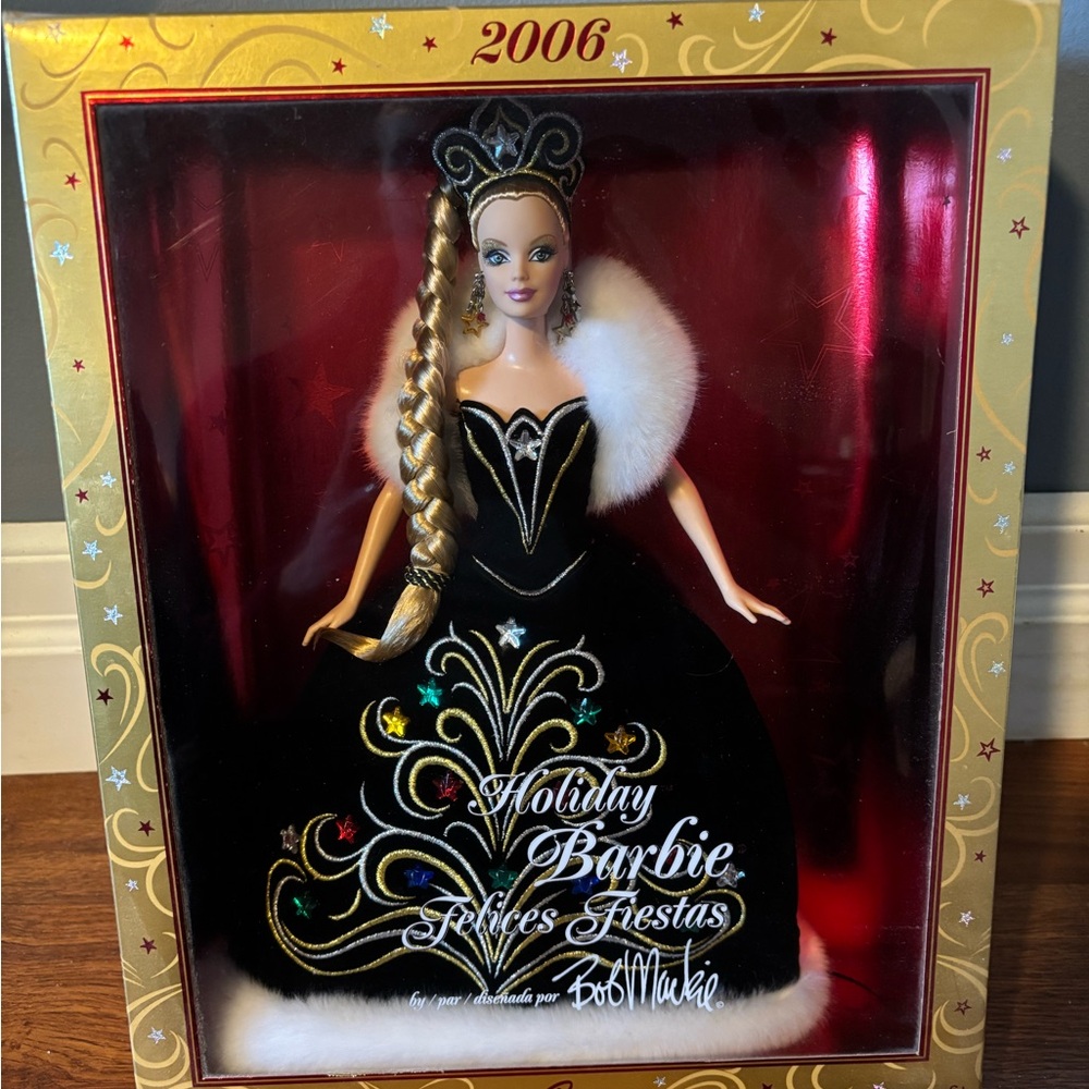 Bob Mackie(2006) Holiday Barbie Doll - Black and Gold